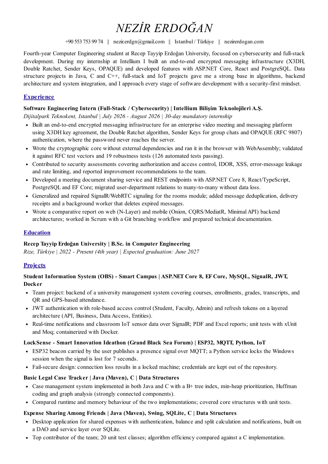 Curriculum Vitae, 1/2