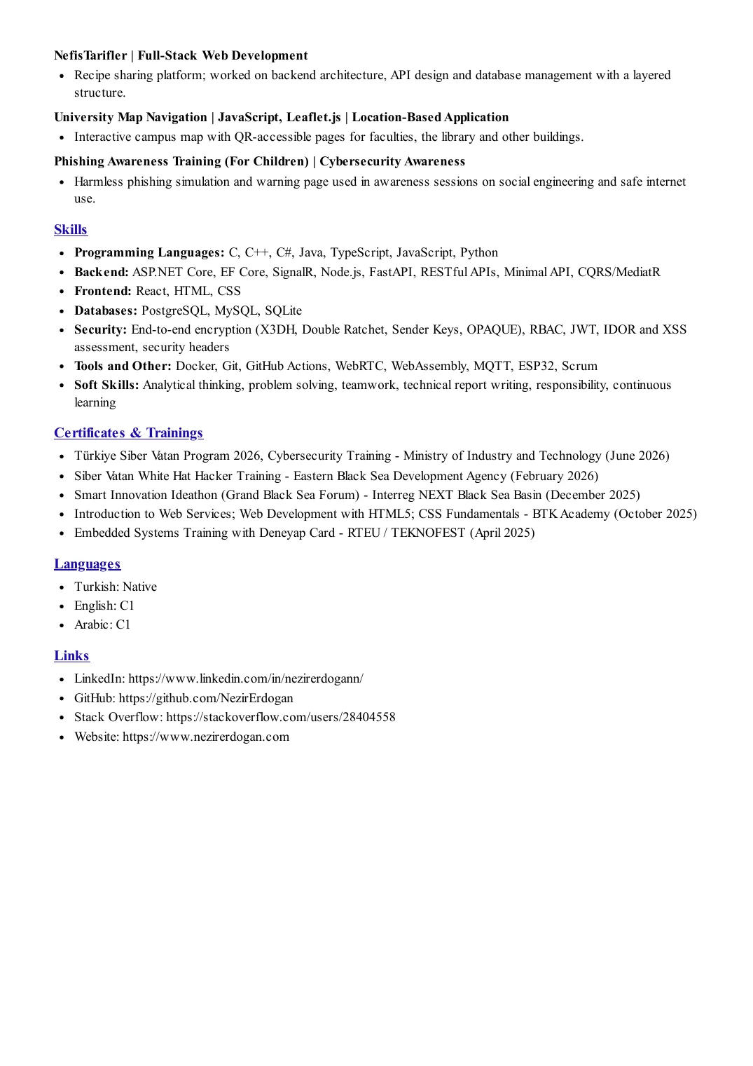 Curriculum Vitae, 2/2